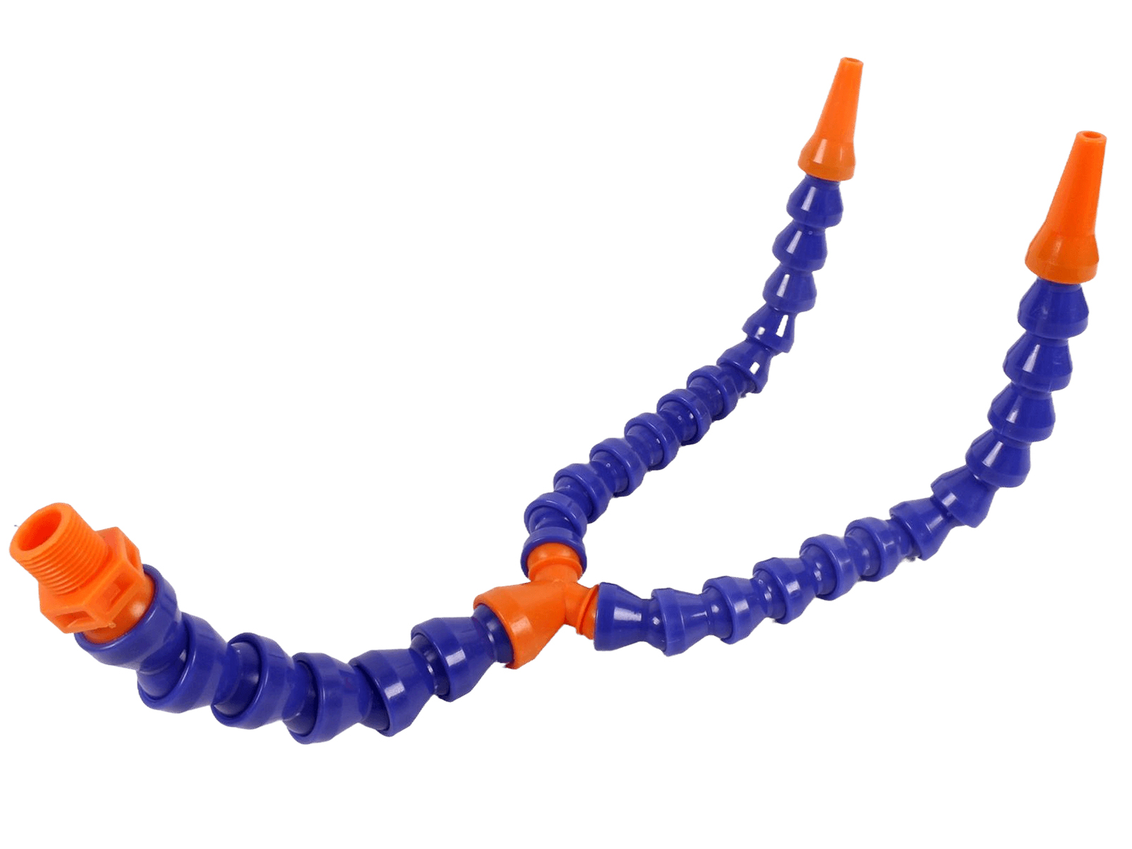 Трубка гибкая L-600мм, G3/8" спереходом на две 1/4, с круглымм соплом, для подачи СОЖ (фото 1)