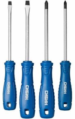 Набор отверток 4 предм. (SL5, SL6, PH1, PH2), СИБИН