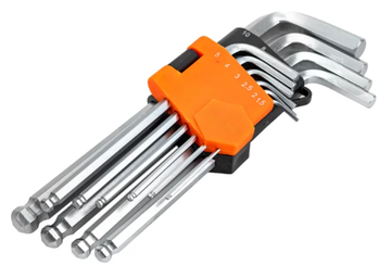 Набор 6-гр ключей из 10шт (1,5-10мм) удл., с шаром