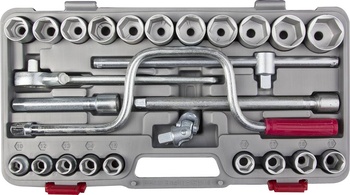 Набор торцевых головок, НИЗ Шоферский инструмент №4, 26 предм., 1/2″ в пластиковом кейсе