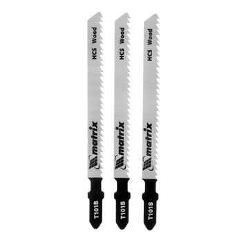 Полотна для электролобзика по дереву, 3 шт, T101B, 75 х 2.5 мм, HCS (Matrix Professional 78201)