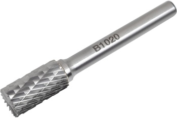 Борфреза тв. сплав. цилиндрическая с точеным торцом ф10х20х6 (B102006) ВК8 х-обр. насечка