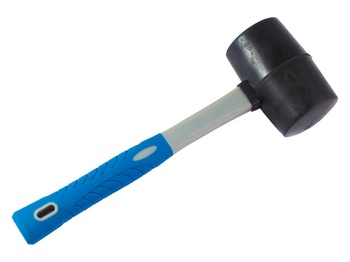 Киянка резиновая, фиберглассовая рукоятка, 910г (черная)