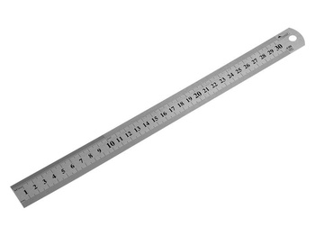 Линейка измерит. метал.  300х25,8х0,8мм  с двусторонней шкалой  15-6-030