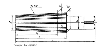 Развертка ручная ф35 коническая 1:10 9ХС