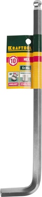 Ключ 6-гр 10мм CrV хромированное покрытие, KRAFTOOL Industrie , длинный с шаром