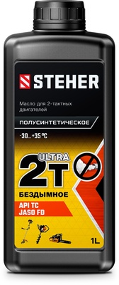 Масло полусинтетическое STEHER 2T-Ultra, для 2-тактн.двигателей, 1л (76002-1)