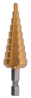 Сверло ступенчатое 4-20 мм, спиральное шаг 2 мм, HSS TIN