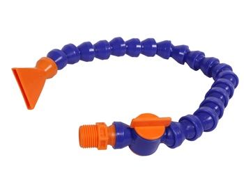 Трубка гибкая L-400мм, G1/2" с плоским соплом 30мм, с краном, для подачи СОЖ