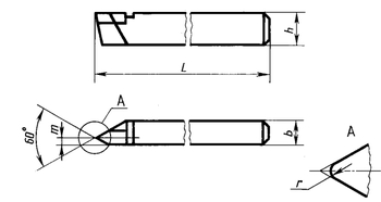 Резец резьбовой для наружной метрической резьбы 25х16х140 (Т5К10) ГОСТ 18885-73 2660-0005