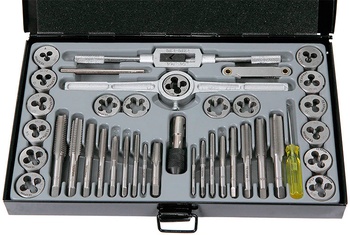 Набор метчиков и плашек 4NC40 - 1/2"NF20, 40 предметов, дюймовая резьба