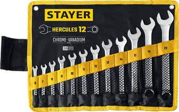 Набор ключей комб., 6-22мм, 12шт, CrV, STAYER HERCULES, Professional (27081-H12)