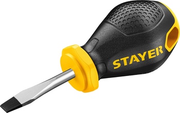 Отвертка SL5х 75 мм, двухкомпонентная рукоятка, STAYER Hercules (2509-38-4.7)