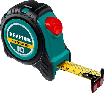 Рулетка 10мх25мм, KRAFTOOL AutoStop, рулетка с автостопом (3412-10-25)