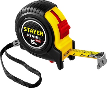 Рулетка  5мх19мм, рулетка с двухсторонней шкалой, с магнитом, STAYER Stabil Professional (34131-05)