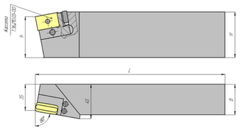 Резец подрезной ТЭ6210.07-250П-02, 50х40мм (левый)