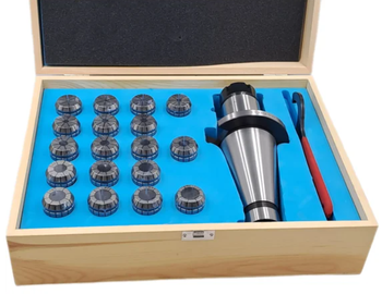 Патрон цанговый NT50-ER32, хвостовик конус 7:24, DIN2080, с набором цанг 18шт. (3-20мм)