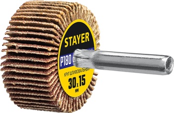 Круг лепестковый для дрели 30х15х6 мм, P180 STAYER (36606-180)