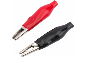 Зажим крокодил 3А, 40мм, в изоляции, красный/черный (1шт+1шт)