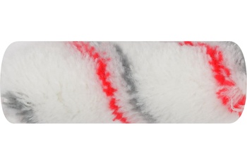 Ролик полиакрил. "мини" Профи, белый с серой и красной полосками, диам.15/35 мм, ворс 10 мм, 100 мм