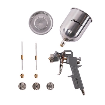 Краскорыспылитель пневмат. с верхним бочком 0,6 л., сопла 1,2/1,5/1,8мм, (Matrix 57314)