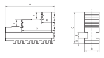Кулачки прямые к токарным патронам 200 мм SJZ 3500 3200-200