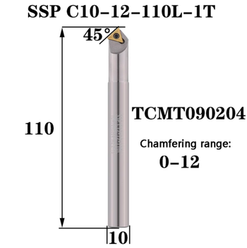 Фреза фасочная ф12х90° SSP09-C10-12-110L-90* со сменными пластинами TCMT09