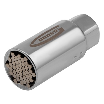 Головка торцевая многоразмерная, CrV, 6-21 мм, под квадрат 3/8, CrV, хромированная (Gross 13191)