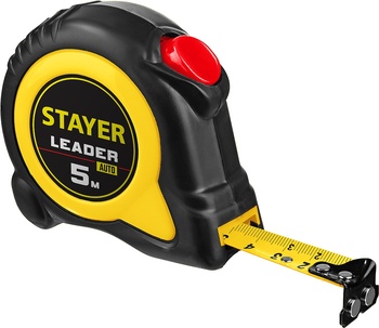 Рулетка  5мх19мм, с автостопом STAYER LeaderProfessional (3402-05-19)