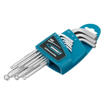 Набор 6-гр ключей из 10шт (1,5-10мм) удл., с шаром (Gross 16403)