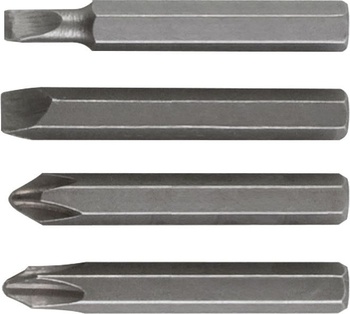 Биты для ударной отвертки, набор 4 шт. х 80 мм. PH2, PH3, SL6, SL8