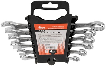 Набор ключей комб., 8-17мм, 6шт, в пластиковом держателе