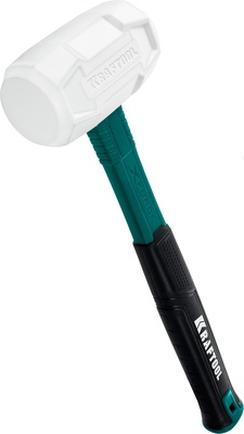 Киянка резиновая, фиберглассовая рукоятка, 450г (белая) KRAFTOOL X-FORCE (2077-45)