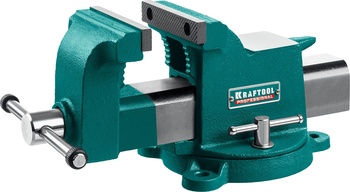 Тиски слесарные 100 мм поворотные, с наковальней, стальные (KRAFTOOL STEEL 32701-100)