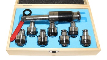 Патрон резьбонарезной с хв-ком КМ3 с лапкой с набором головок из 7шт. М 3-М12 (MТ3-GT12-110L) "CNIC"