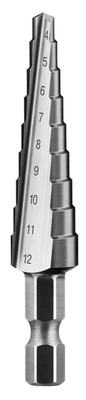 Сверло ступенчатое 4-12мм, 9 ступеней Р6М5