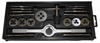 Набор метчиков и плашек М3-М10 9ХС в пласт. футляре (19 предм.)