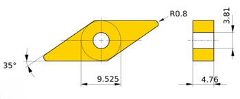 Пластина сменная VNMG160408EN-M30 CTPM125