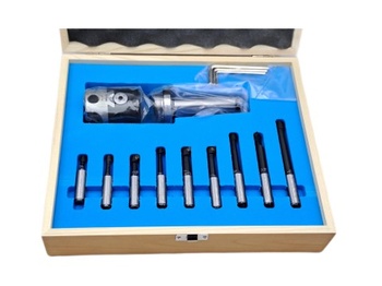 Расточная головка F1 конус КМ3 (F1-MT3-12mm-9pcs) с набором расточных резцов из 9шт, d12мм