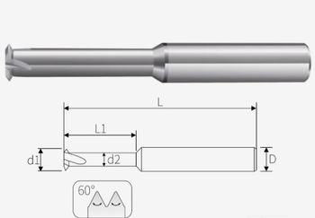 Резьбофреза М 5х0,8 тв. сплав. однозаходная 2xD AlTiSiN 4F 3,9х12х50х4мм BSKT BSE001S011