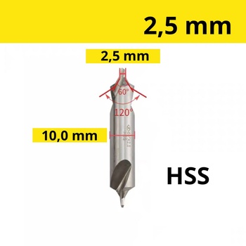 Сверло центровочное ф 2,5 Р6М5 тип B