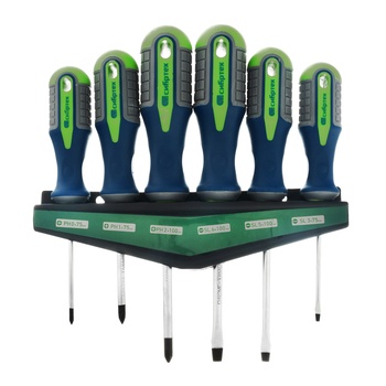 Набор отверток 6 предм., CrV, трехкомпонентные рукоятки (Сибртех 13374)