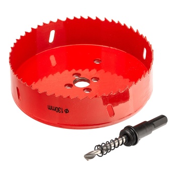 Коронка биметаллическая 130 мм HSS + центрирующее сверло