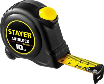 Рулетка 10мх25мм, с автостопом STAYER AutoLock, (2-34126-10-25)