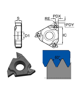 Пластина сменная резьбовая 22IRN60-TC GM3225