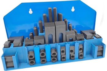 Набор станочного крепежа и прижимов из 58 предм.,Т-паз 10мм, М8, металл. футляр