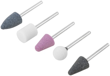 Шарошки абразивные по металлу, 5 шт., штифт 3 мм