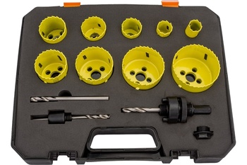 Набор коронок биметаллических 19-64 мм (19 22 29 35 38 44 51 57 64 мм), 13 предметов BI-Metal