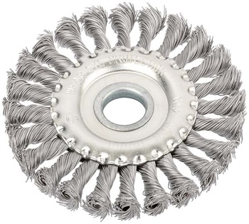 Корщетка плоская для УШМ, 125х22,2 мм, стальная витая проволока 0,5 мм (Matrix 74632)