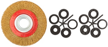 Корщетка-колесо, стальная латунированная волнистая проволока 150 мм (1/2", 5/8", 3/4", 7/8", 1")